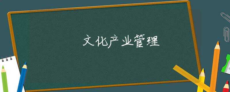 文化产业管理 文化产业管理