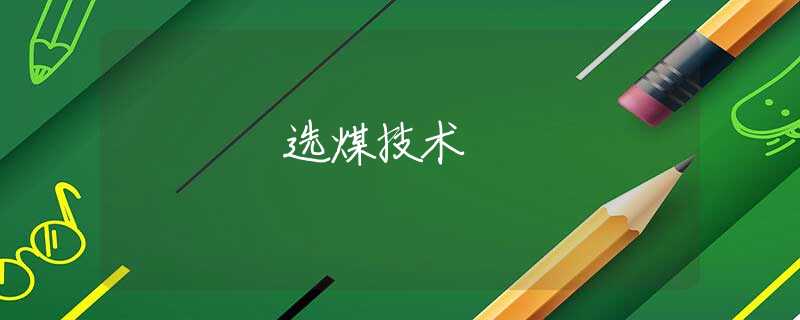 选煤技术 选煤技术