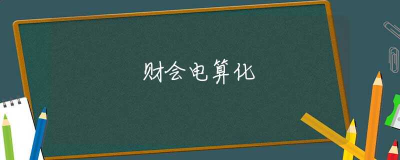 财会电算化 财会电算化