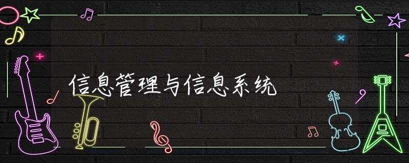 信息管理与信息系统 信息管理与信息系统