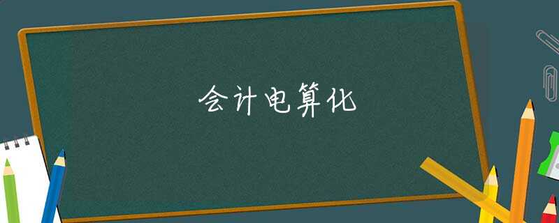 会计电算化 会计电算化