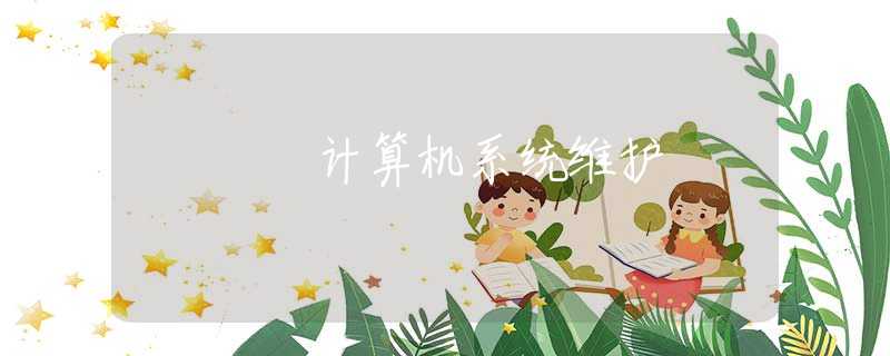 计算机系统维护 计算机系统维护