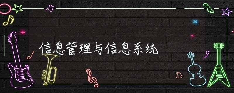 信息管理与信息系统 信息管理与信息系统
