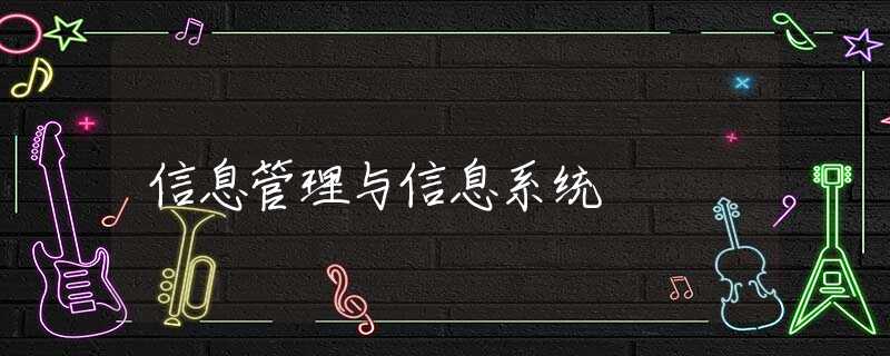 信息管理与信息系统 信息管理与信息系统