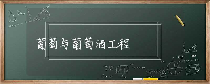 葡萄与葡萄酒工程 葡萄与葡萄酒工程